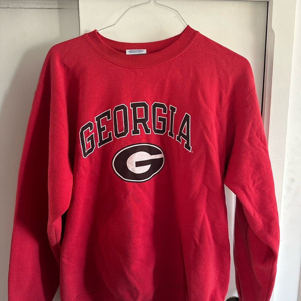 Vintage Champion Red Georgia Dawgs Crewneck Sweater
